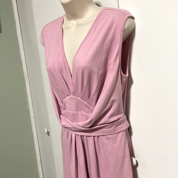 eSHAKTI Dusty Pink Sleeveless Cotton Blend Sheath Dress Womens Large 14 - Picture 3 of 13